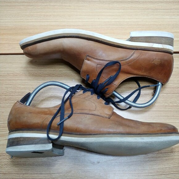 Made in Italy Brown Leather Dress Shoes - Picture 3 of 8